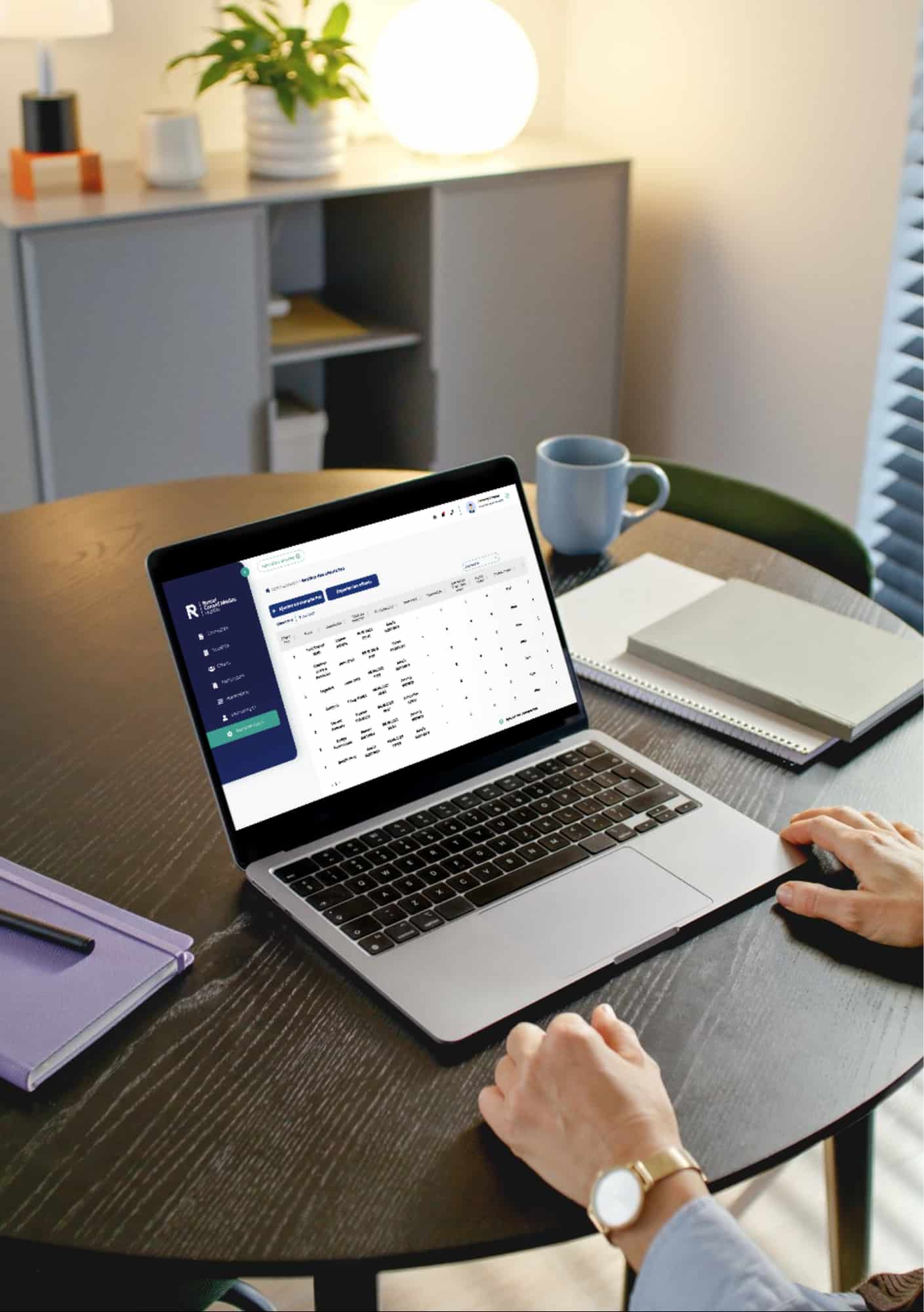 Interface de la solution de gestion des formalités