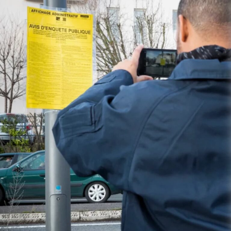 Affichage d'enquête publique sur site concerné