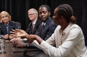 Échanges entre parties prenantes lors d’une consultation publique